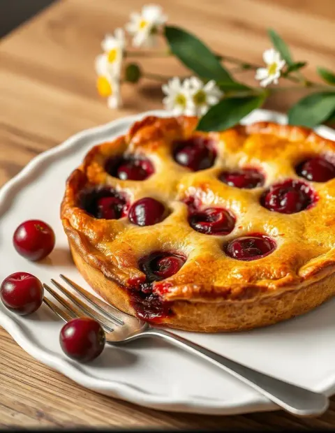 Clafoutis aux cerises infusé à la fleur de CBD