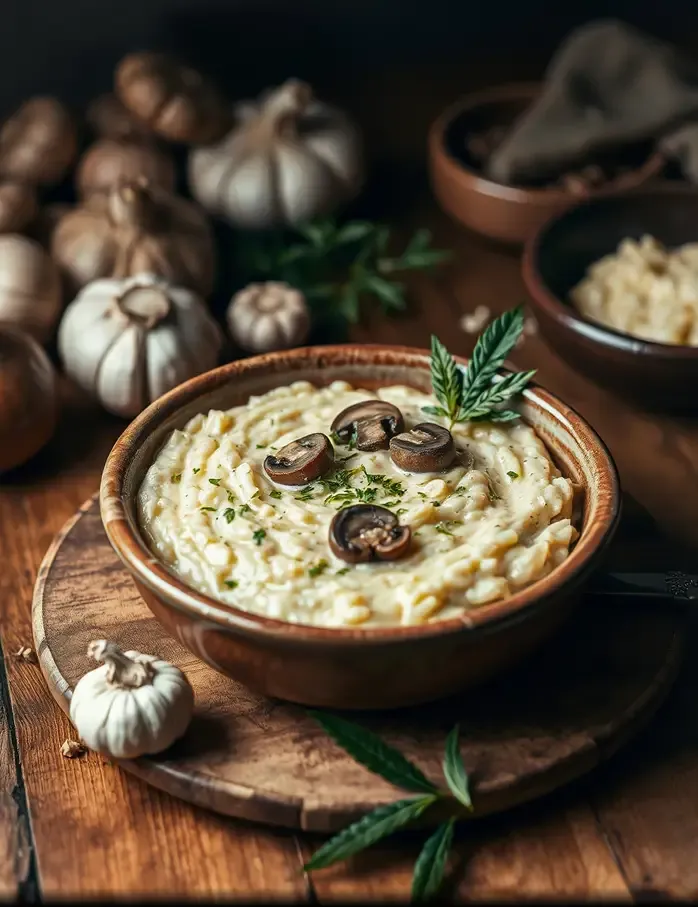 Risotto aux champignons et au CBD